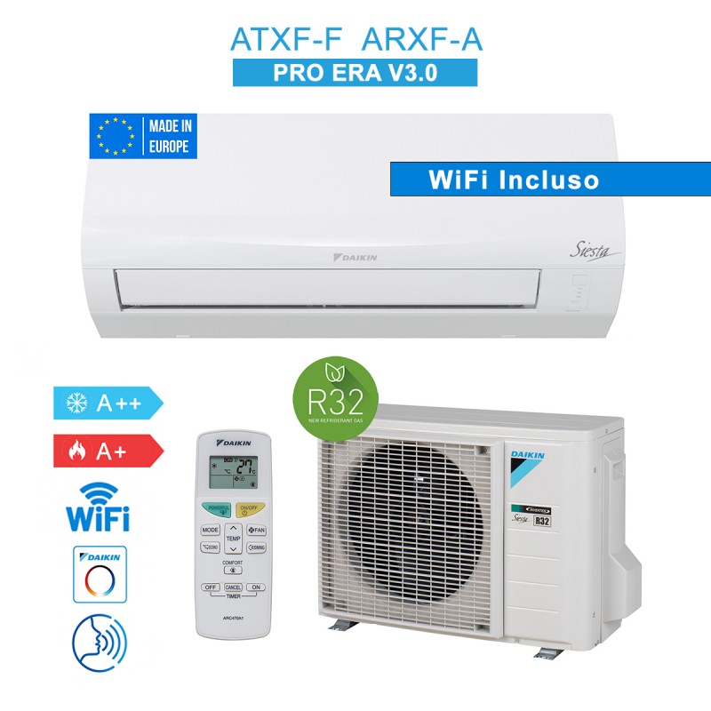 Daikin ATXF60F ARXF60A9 Condizionatore Climatizzatore 21000Btu 6KW WiFi Siesta Pro Era V3.0 A++/A+ Inverter R32 Bianco