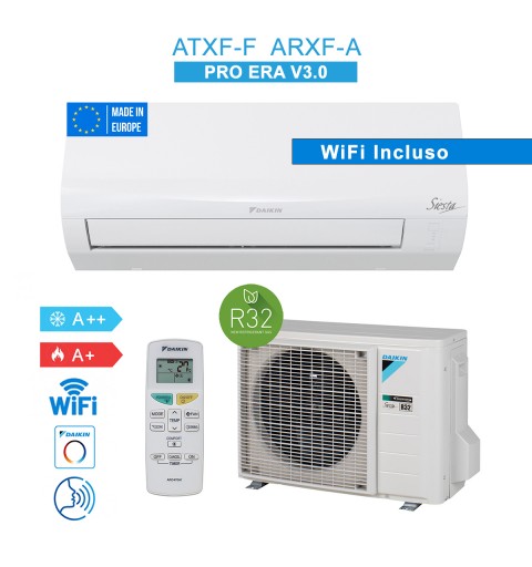 Daikin ATXF60F ARXF60A9 Condizionatore Climatizzatore 21000Btu 6KW WiFi Siesta Pro Era V3.0 A++/A+ Inverter R32 Bianco