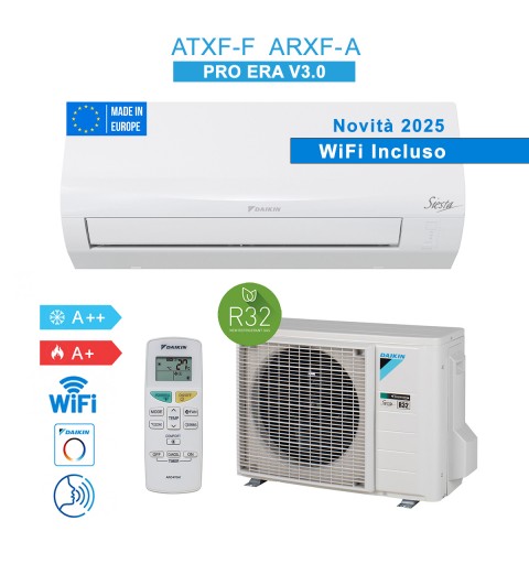 Daikin ATXF71F ARXF71A9 Condizionatore Climatizzatore 24000Btu 7.1KW WiFi Siesta Pro Era V3.0 Novità 2025 A++/A+ Inverter R32