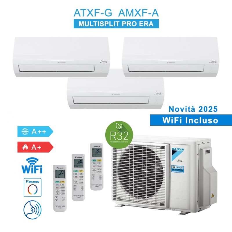 Daikin 3AMXF52A9 + 3x ATXF25G Condizionatore Climatizzatore 2025 Trial Split 3x 9000Btu A++/A+ WiFi Inverter R32