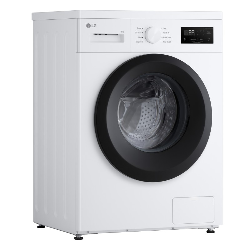 LG F4NA10S8NWK Lavatrice slim 8kg, Classe A, 1400 giri, Programma igiene con vapore, Top rimovibile, White