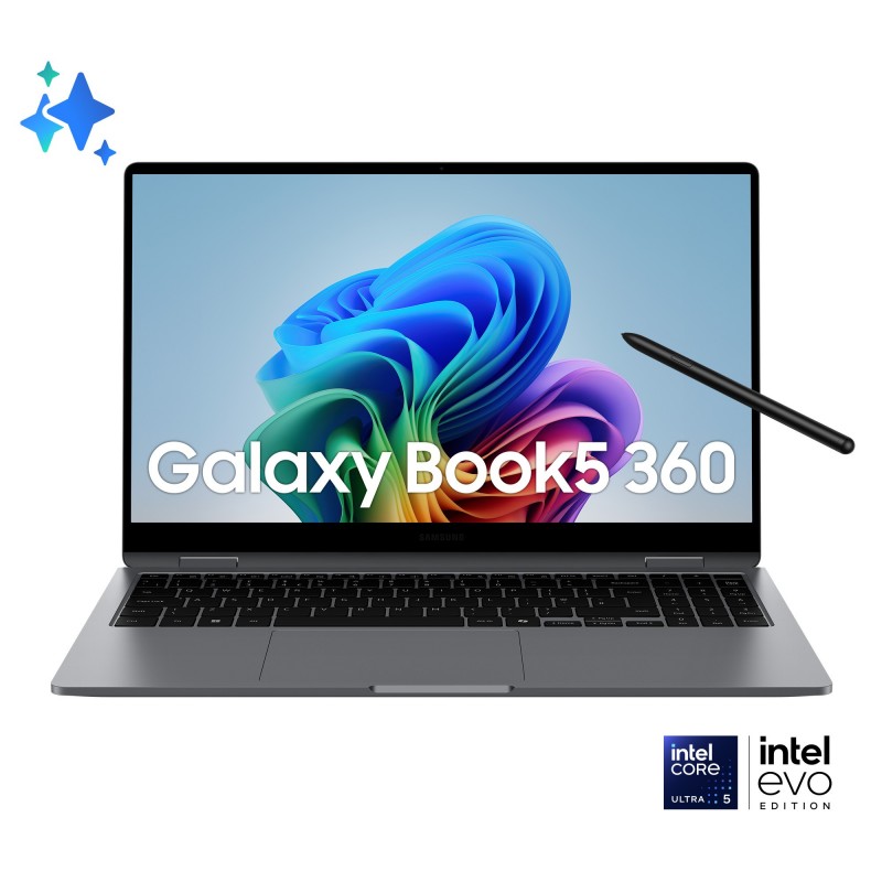 Samsung Galaxy Book5 360 Intel Core Ultra 5 226V Híbrido (2-en-1) 39,6 cm (15.6") Pantalla táctil Full HD 16 GB LPDDR5x-SDRAM