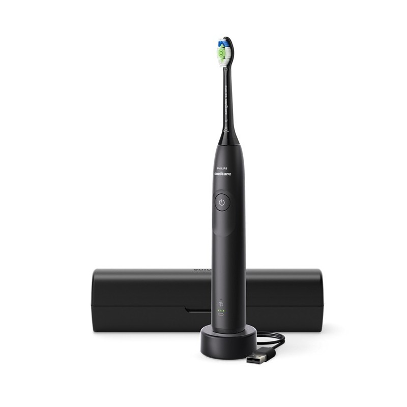 Philips 5300 Series Sonicare spazzolino elettrico sonico con base di ricarica e custodia, 2 livelli di intensità, sensore di