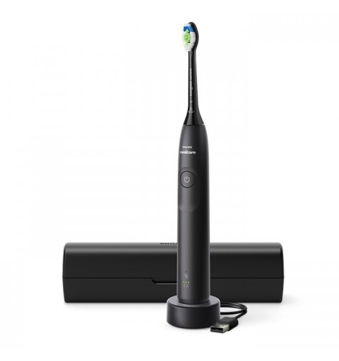 Philips 5300 Series Sonicare spazzolino elettrico sonico con base di ricarica e custodia, 2 livelli di intensità, sensore di