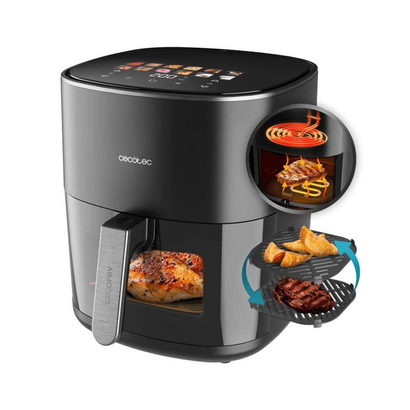 Cecotec Cecofry&Grill Duoheat 6500 Singolo 6,5 L Indipendente 2200 W Friggitrice ad aria calda Nero