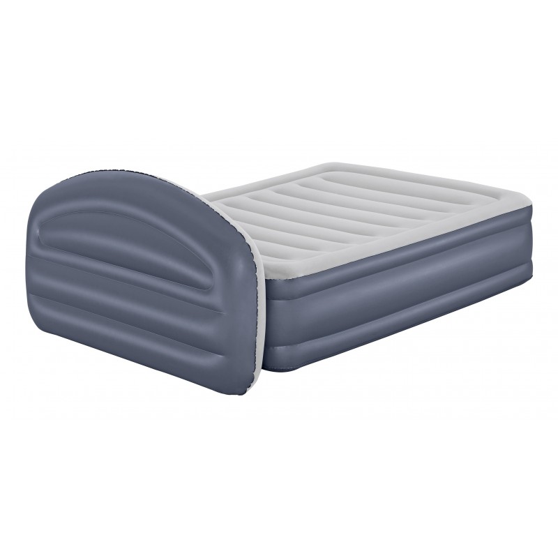 Bestway Matelas gonflable avec tête de lit 2 places Tritech LoungeLux avec pompe électrique intégrée 2,29 m x 1,52 m x 84 cm