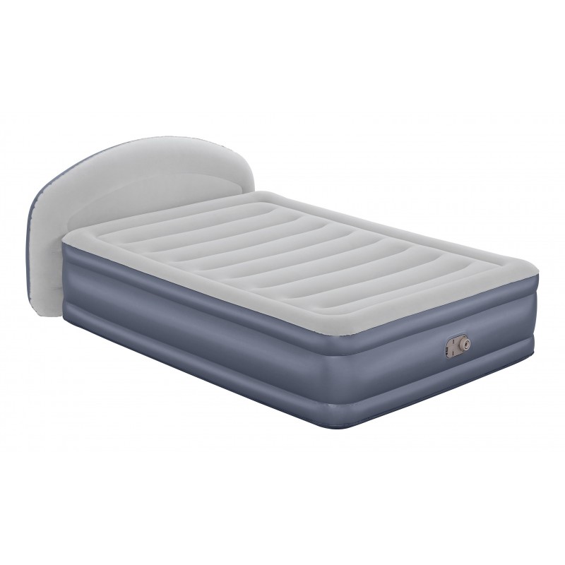 Bestway Matelas gonflable avec tête de lit 2 places Tritech LoungeLux avec pompe électrique intégrée 2,29 m x 1,52 m x 84 cm