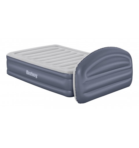 Bestway Matelas gonflable avec tête de lit 2 places Tritech LoungeLux avec pompe électrique intégrée 2,29 m x 1,52 m x 84 cm