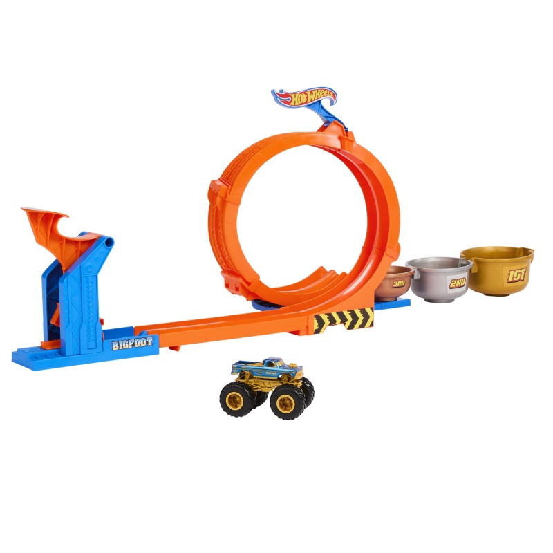 Hot Wheels Monster Trucks LOOP-AND-FLIP TROPHY CHALLENGE Playset