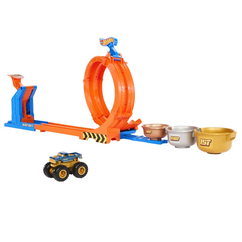 Hot Wheels Monster Trucks LOOP-AND-FLIP TROPHY CHALLENGE Playset