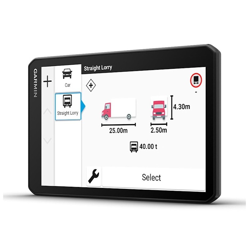 Garmin dēzl LGV720 navegador Fijo 17,6 cm (6.95") TFT Pantalla táctil 242 g Negro