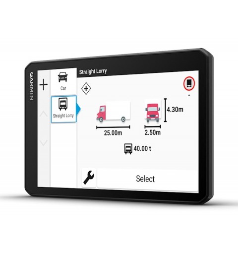 Garmin dēzl LGV720 navegador Fijo 17,6 cm (6.95") TFT Pantalla táctil 242 g Negro