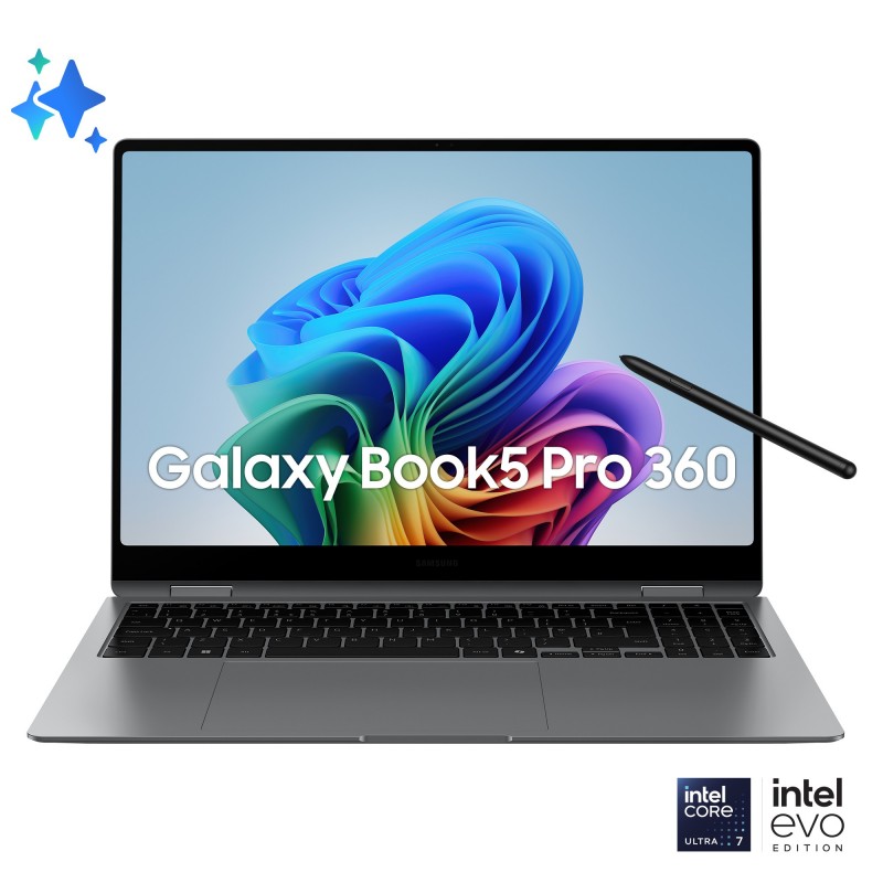 Samsung Galaxy Book Galaxy Book5 Pro 360 Intel Core Ultra 7 256V Laptop 40.6 cm (16") Touchscreen WQXGA+ 16 GB LPDDR5x-SDRAM