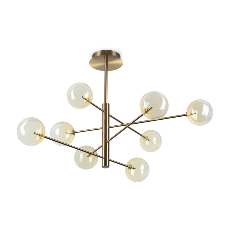 Ideal Lux EQUINOXE SP8 AMBRA SFUMATO Mod. 345420 Lampada A Sospensione 8 Luci