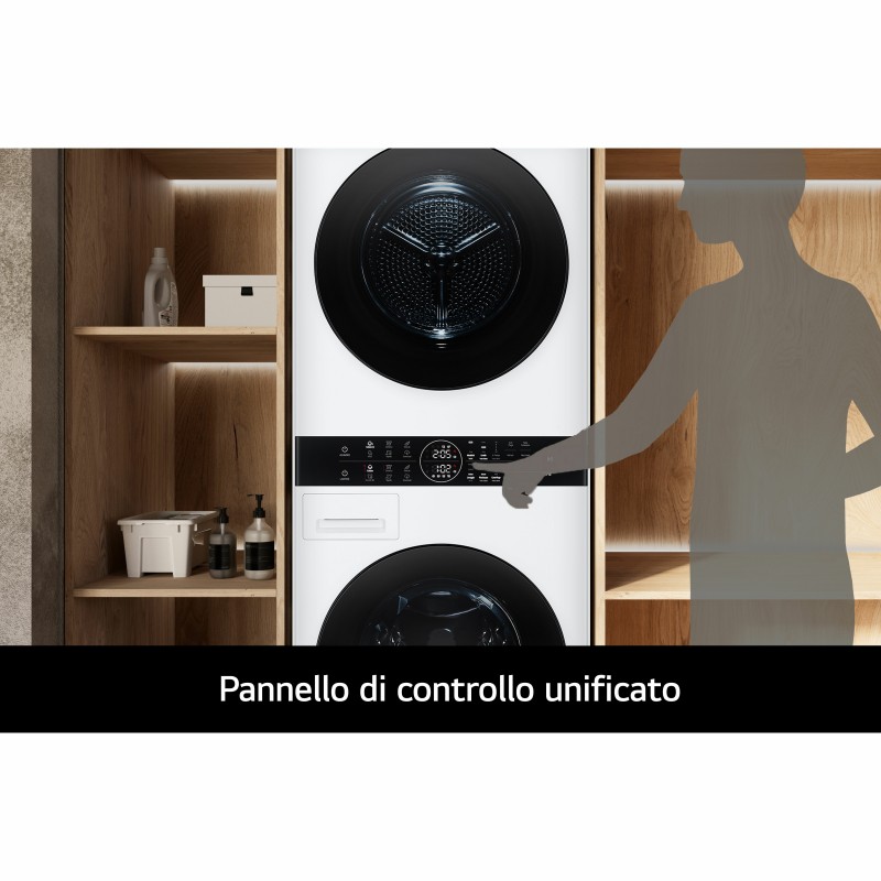 LG WashTower WT1210WWF Colonna Bucato 12 10kg AI DD, Classe A-10% A+++, Pannello unificato