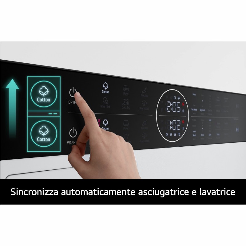 LG WashTower WT1210WWF Colonna Bucato 12 10kg AI DD, Classe A-10% A+++, Pannello unificato