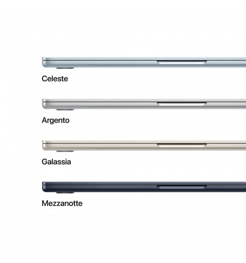 Apple MacBook Air Apple M M4 Portátil 34,5 cm (13.6") 16 GB 256 GB SSD Wi-Fi 6E (802.11ax) macOS Sequoia Marina