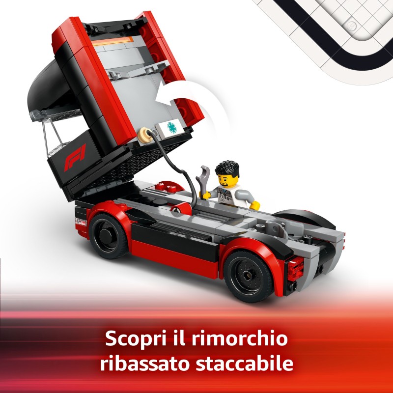 LEGO Autotrasportatore F1® con monoposto RB20 e AMR24 F1®