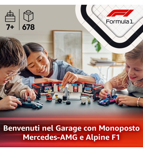 LEGO Garage de F1® et voitures Mercedes-AMG et Alpine