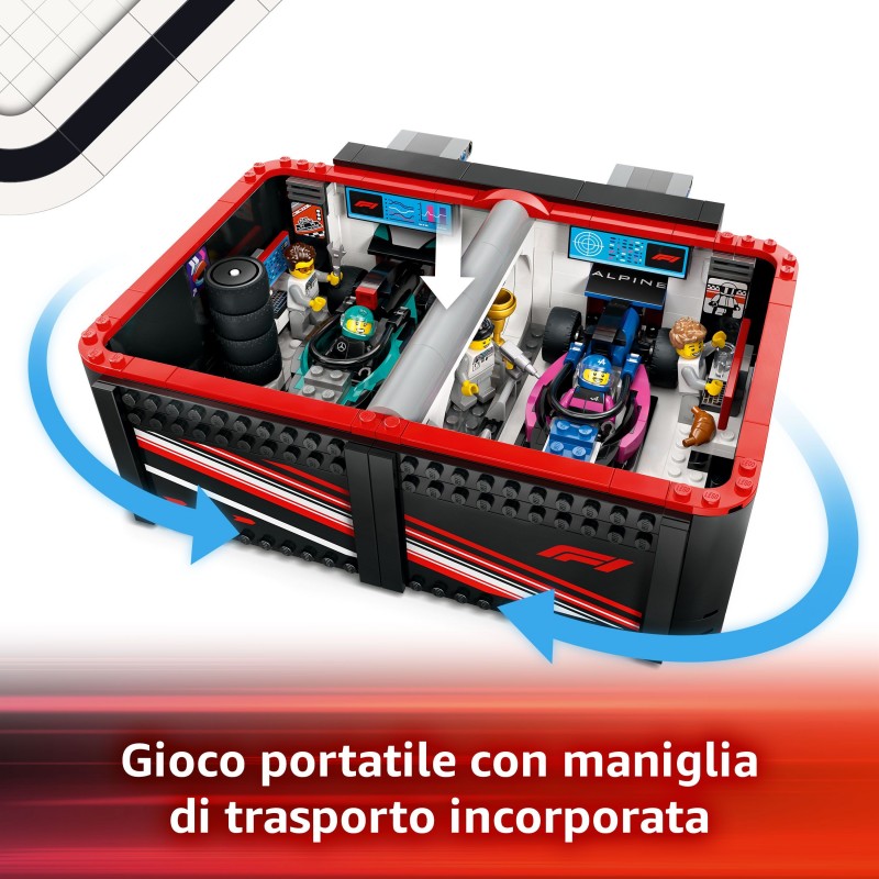 LEGO Garage con monoposto Mercedes-AMG e Alpine F1®