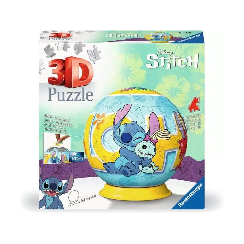 Ravensburger 3D Puzzle Ball Disney Stitch Puzzle 3D 73 pièce(s) Dessins animés